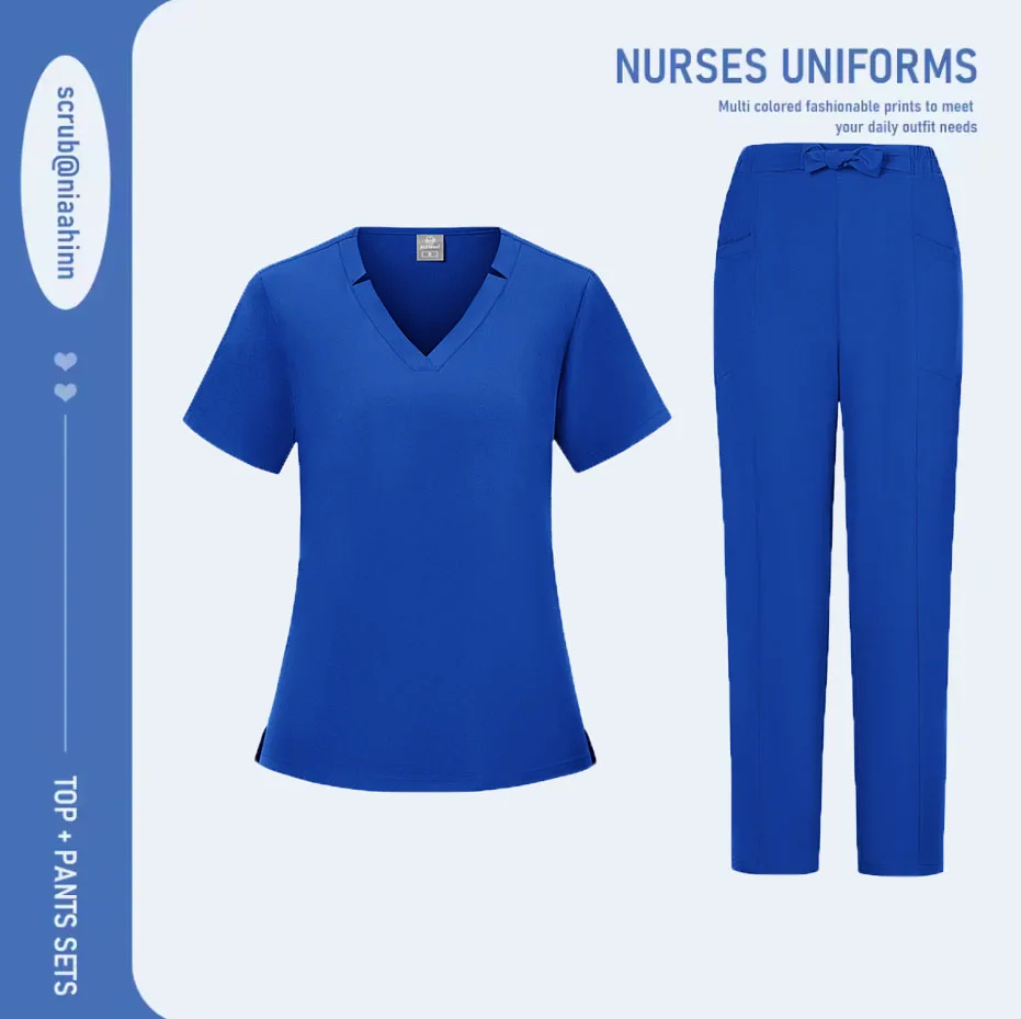 Nurse Medical Uniform Quick Dry Pet Grooming Workwear Doctor Scrubs Sets Operating Room Surgical Gown Short Sleeve  Scrub Set