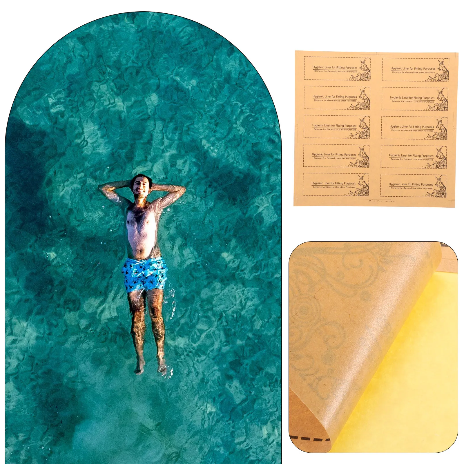 

100Pcs Adhesive Fitting Protective Liner for Swimwear Lingerie Panty Clean Reusable Compact Protective Sticker for Swimwear