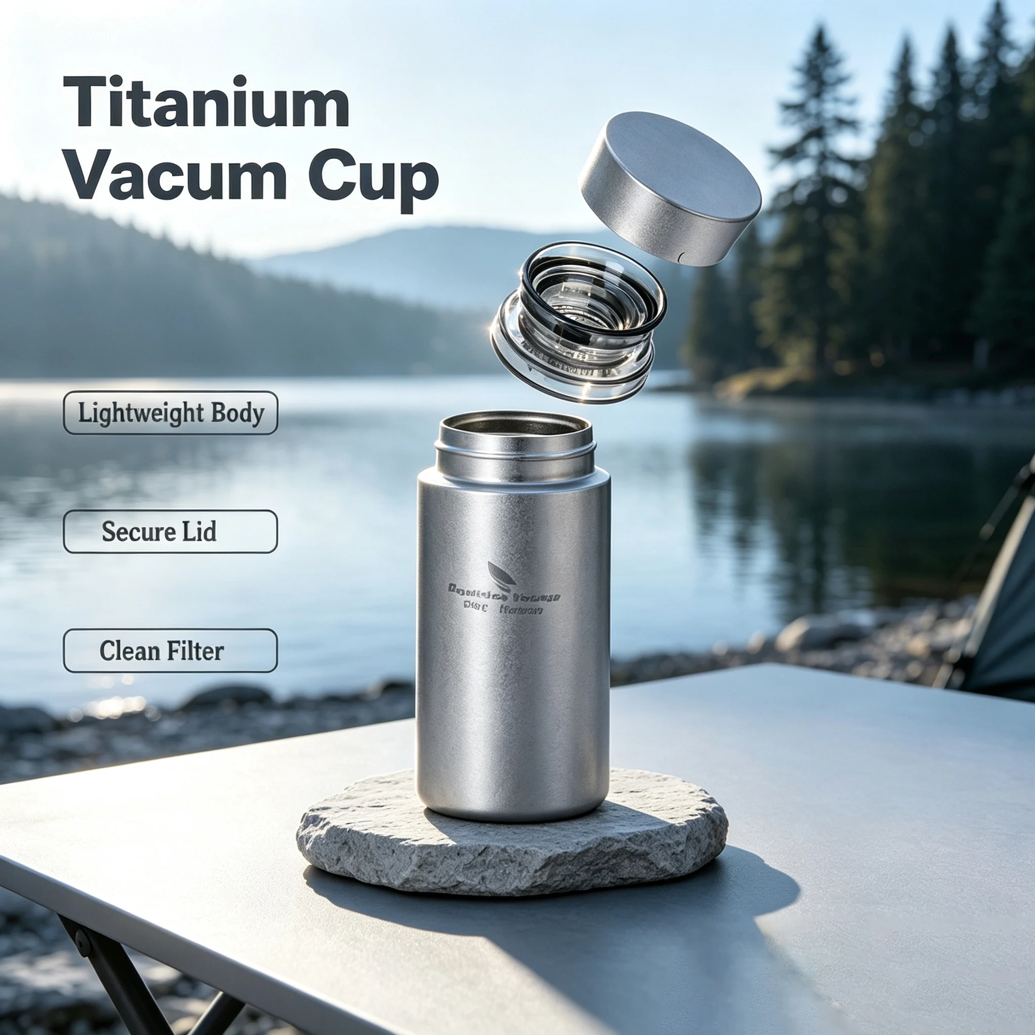 Boundless Voyage 280ml Titanium Vacuum Flask Small Insulated Water Bottle Pocket Coffee Tea Cup Portable for Outdoor Travel