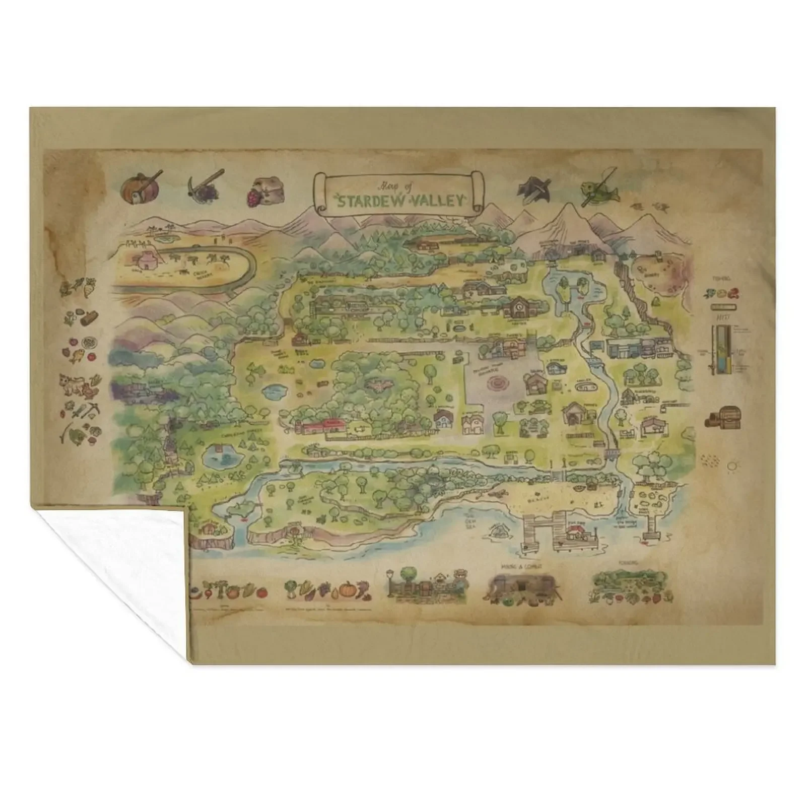 

Stardew Valley Map Throw Blanket christmas gifts Travel Baby Loose Blankets