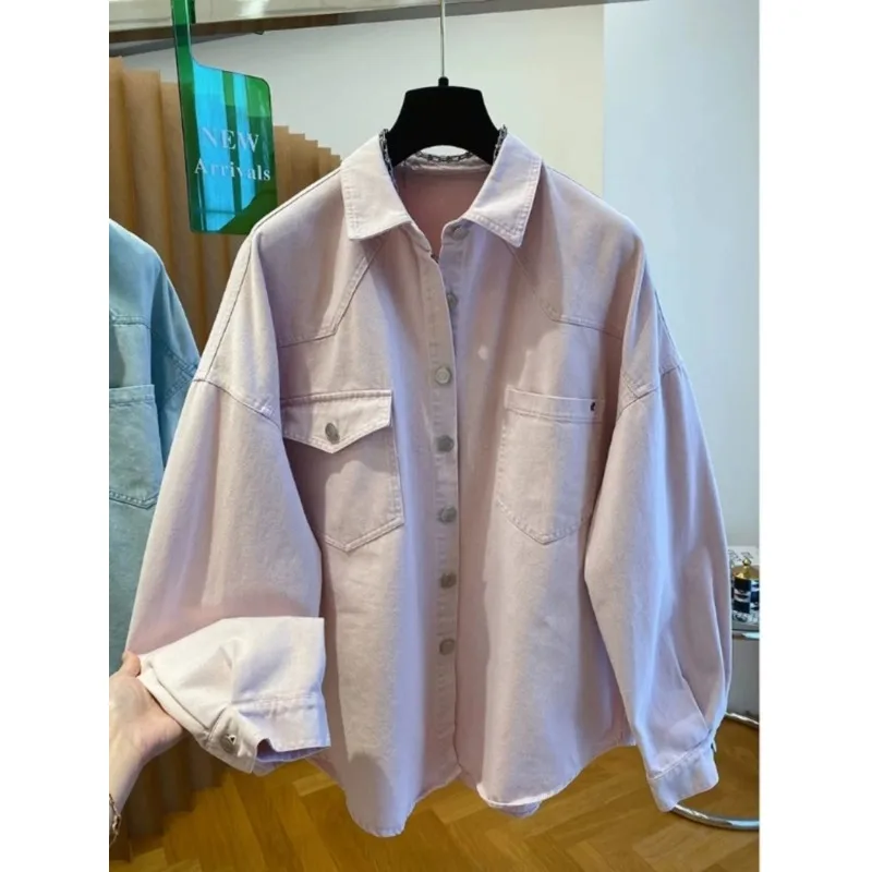 

Loose Long Denim irt Women's 2025 New Casual Classic Collar Coat Outerwear Faion Ladies' irt