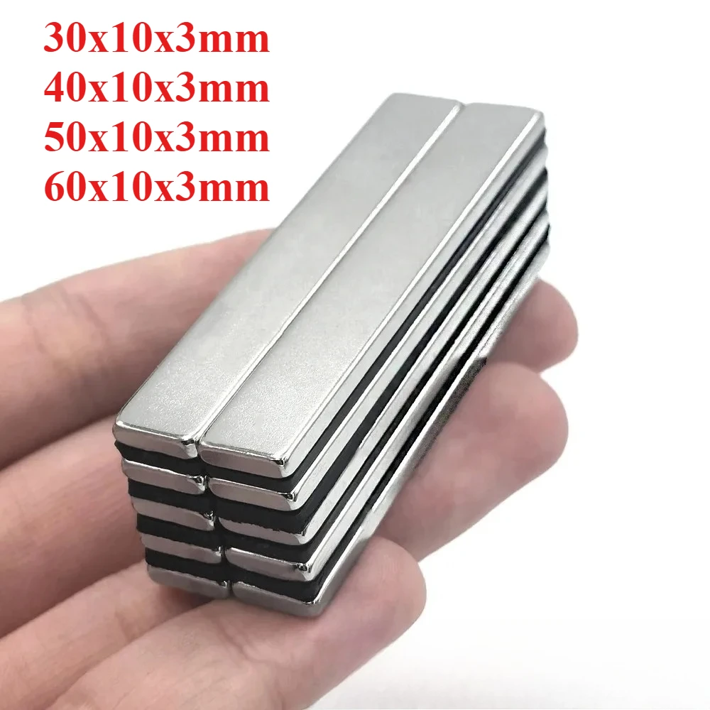 30x10x3/40x10x3/50x10x3/60x10x3mm Rectangular Magnet Perfect for Tool Library, Workshop Organization, and Precision Application