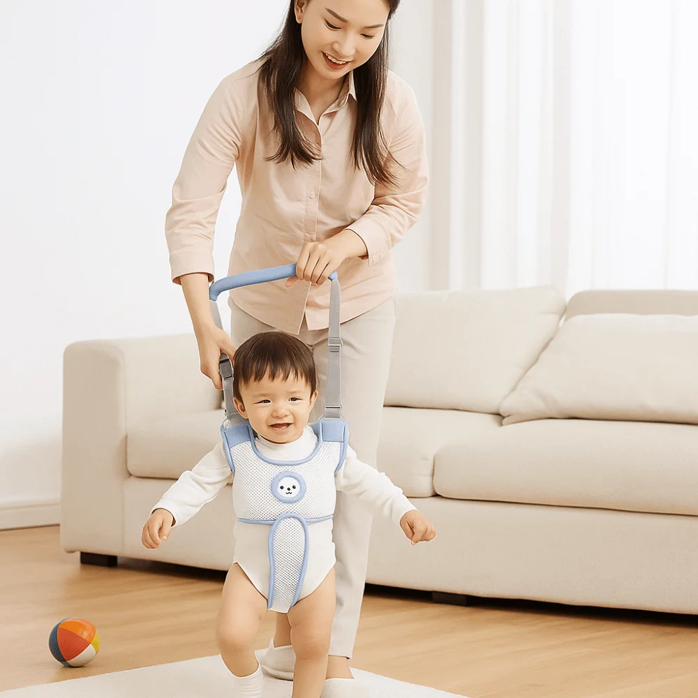 安全幼児用歩行器ハーネス、手持ち式調節可能学習歩行サポートアシストトレーナー、滑り止め通気性幼児用アシスタントベルト