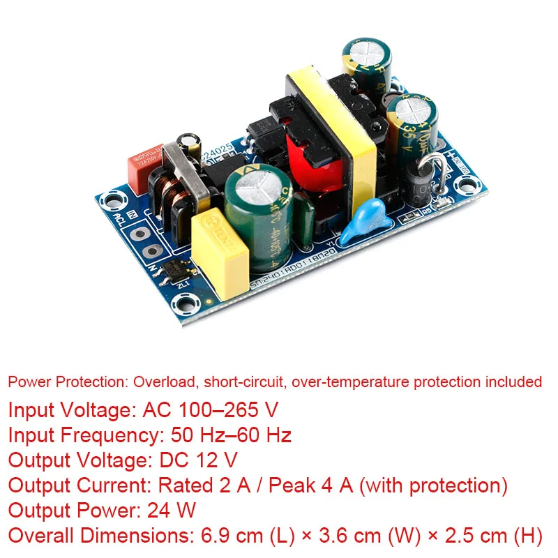 10W AC-DC Converter Module AC 110V 220V 120V 230V to 5V 2A 3A DC Switching Power Supply Low Ripple Power Board view 6