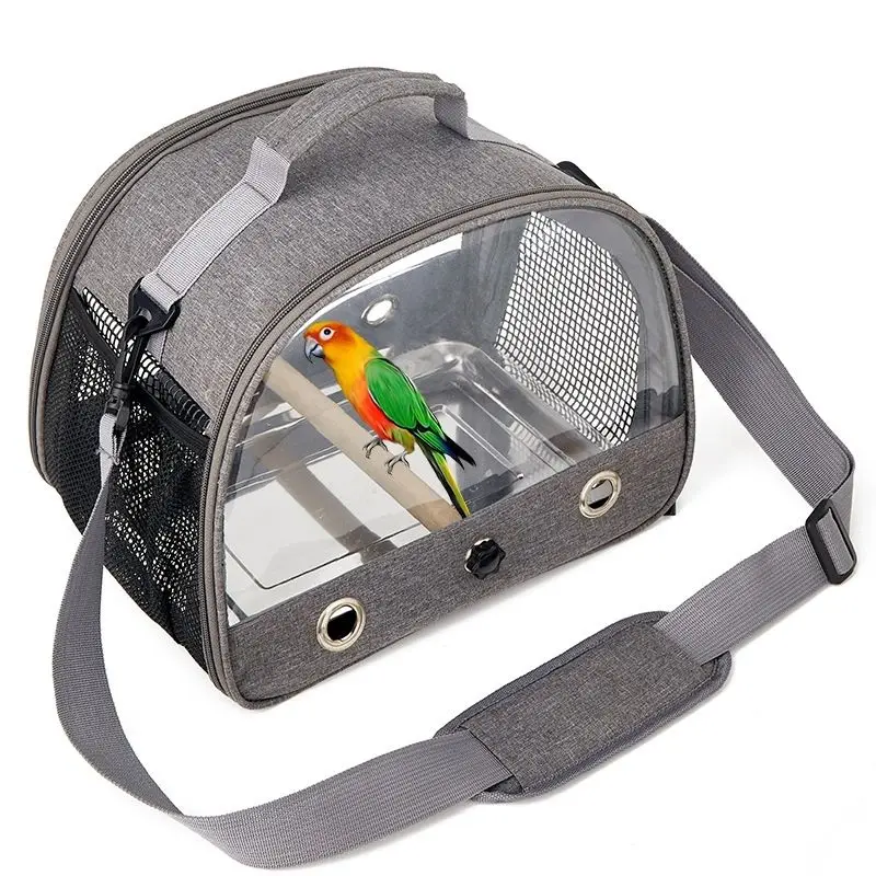 

New Portable Pet Bird Cage Foldable Oxford Cloth Transparent Bird Bag Parrot and Pigeon Pet Outgoing Bag