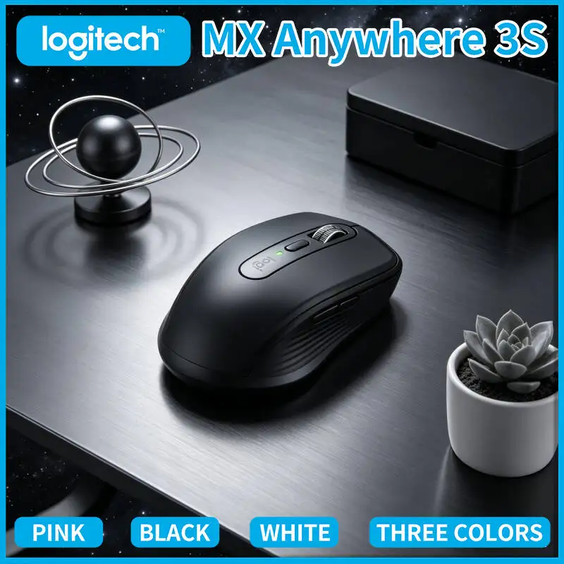

Logitech MX Anywhere 3S Wireless Mouse - Darkfield 8K DPI, MagSpeed Scroll, Silent Click, Multi-OS Support for Office