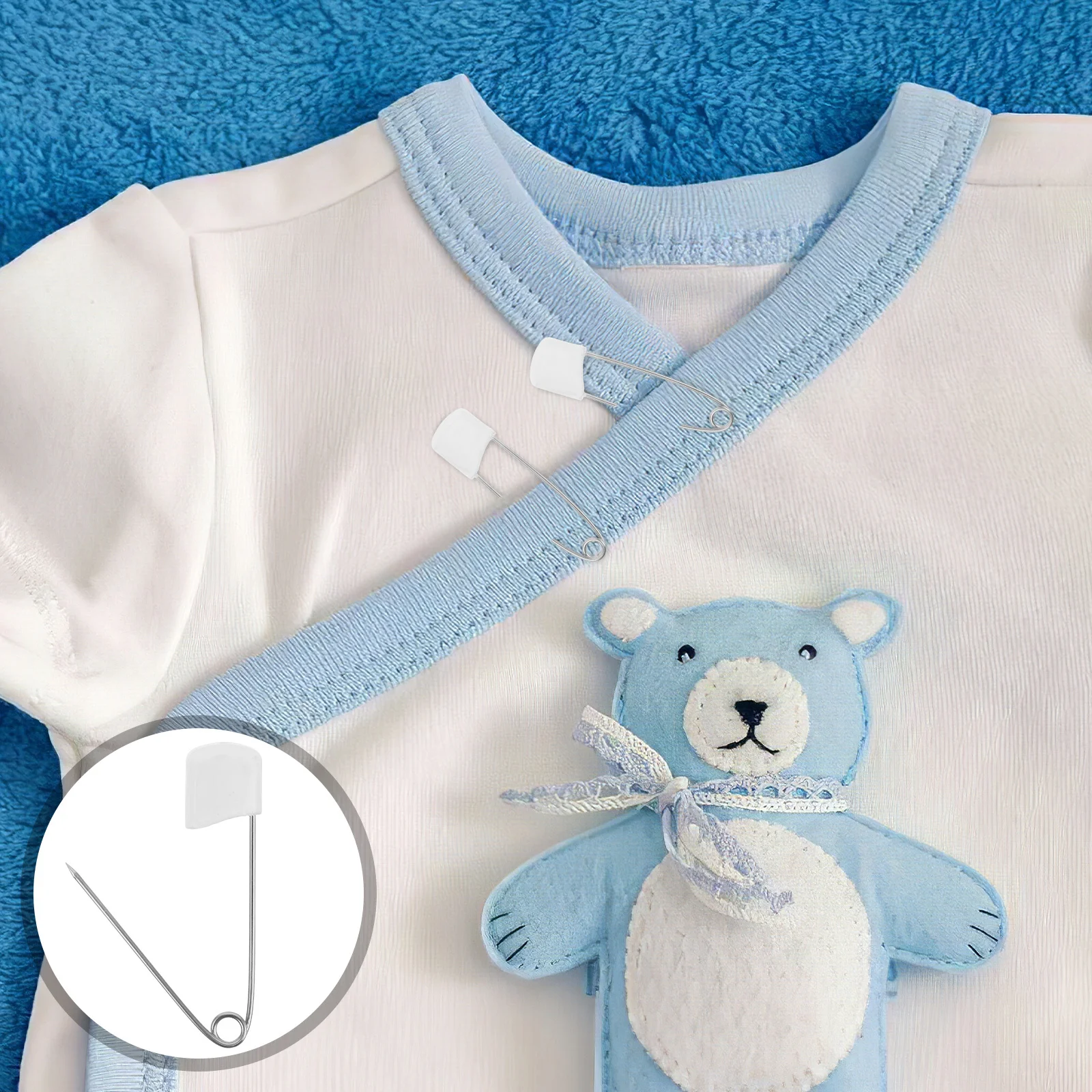 

100Pcs Safety Pins Multi-Purpose Durable Safety Pin Clasps for Cloth Diapers Blankets Crafting Sewing Large Blanket Pins