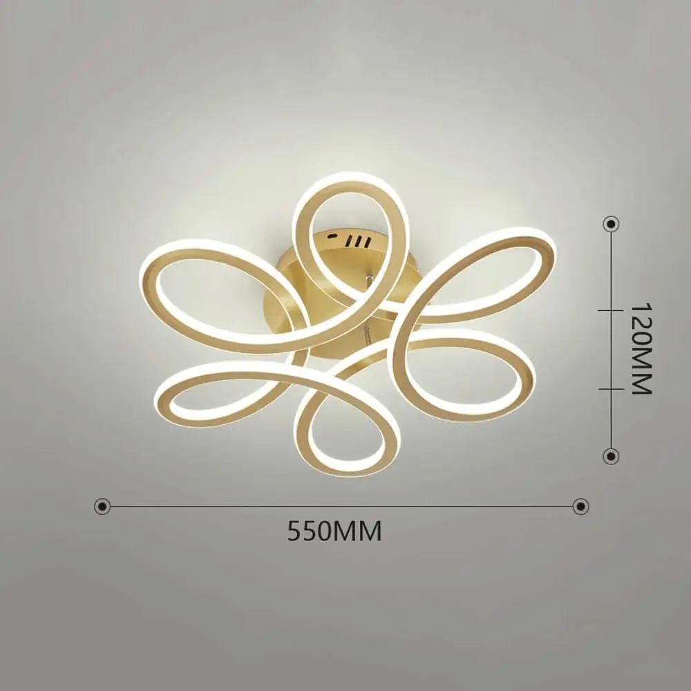 55cm LED Ceiling Lights Modern Petals Acrylic Semi Flush Mounted Ceiling Lighting Fixture for Bedroom Kitchen Hallway Office