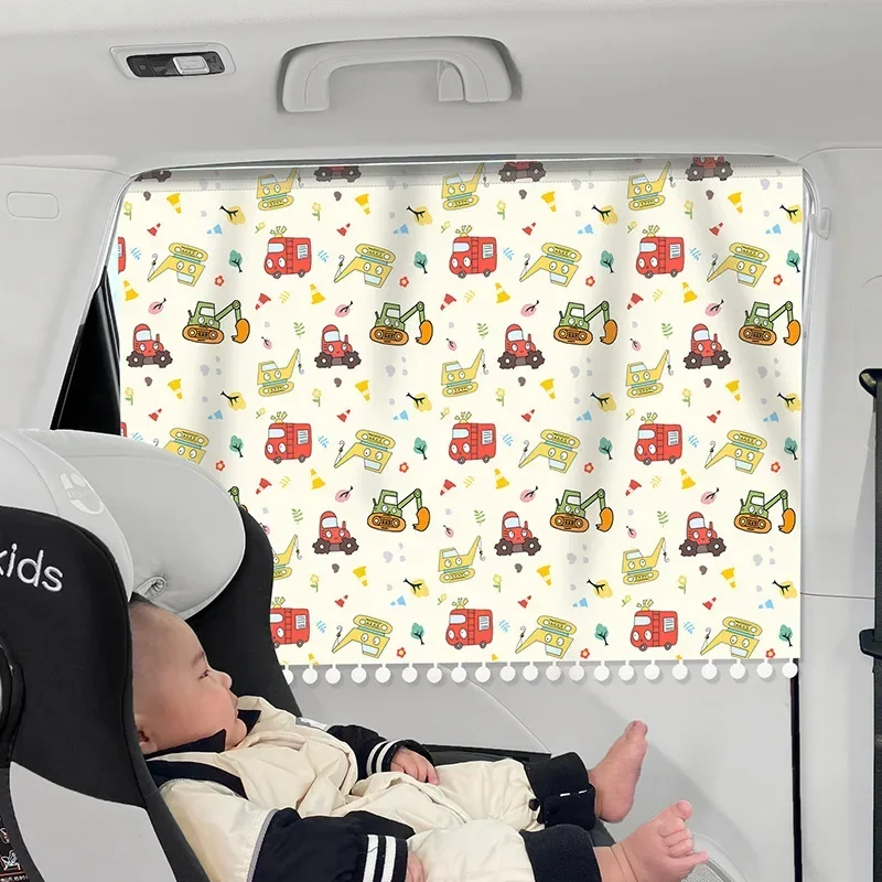 Universal Car Sun Shade Cover UV Protect Curtain Side Window Sunshade Cover Suction Cup Style Interior Sunshade Board