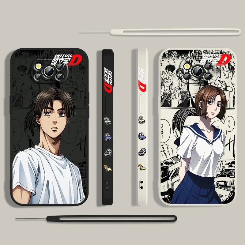 Чехол Initial D Fujiwara Takumi для Xiaomi Poco Обложка для X4 X3 F4 NFC M6 M5 M4 M3 GT S Pro 4G 5G чехол для телефона с жидким левым Канатом