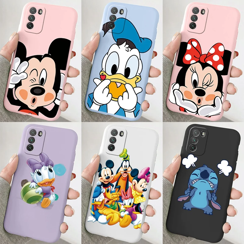 for POCO M3 M 3 Phone Case Cute Funny Mickey Minnie Mouse Daisy Donald Duck Stitch Soft Soft TPU Silicone Back Cover Fundas