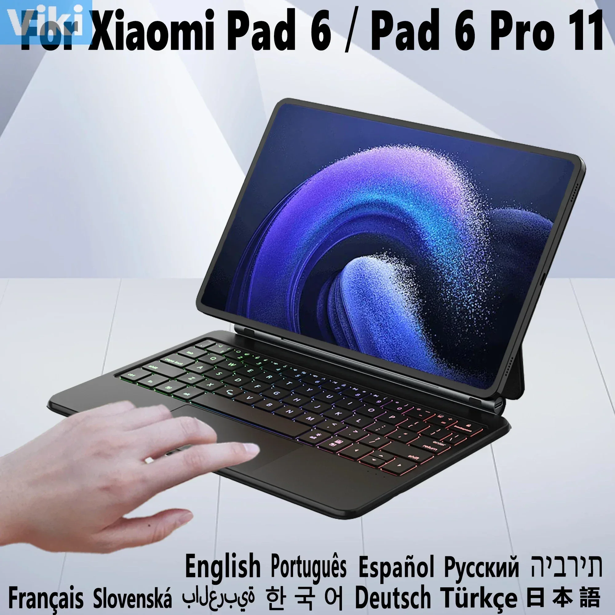 Magic Keyboard for Xiaomi Pad 6 Pro 11 2023 Mipad 6 Mipad6 Russian Korean Spanish AZERT German Hebrew Arabic Magic Keyboard Case