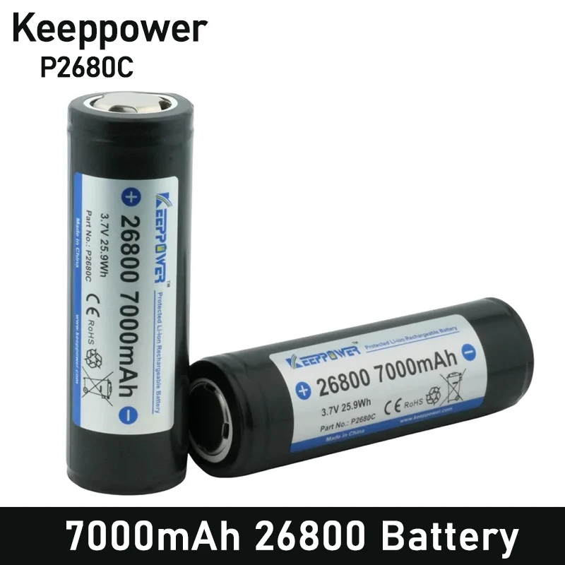 

Keeppower P2680C 7000mAh Protected Li-ion Rechargeable 26800 Battery for Flashlight