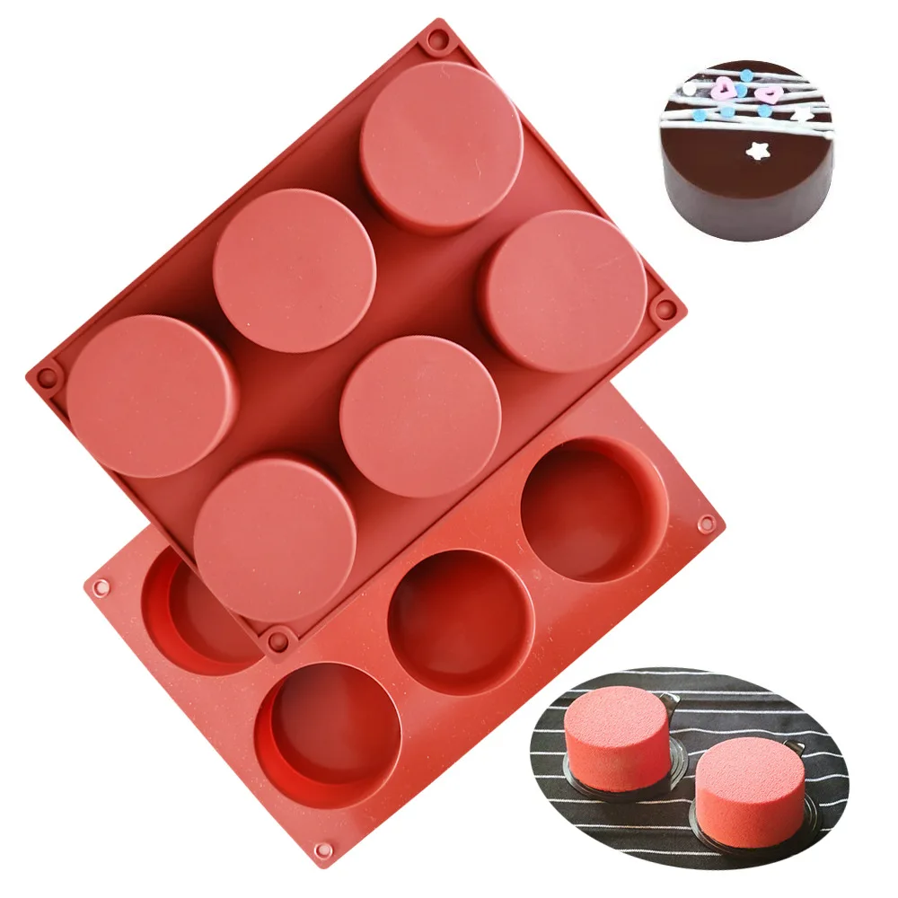 Cylinder Silicone Mold for Soap Chocolate Cookie-DIY Baking Pan Kit for Jelly Pudding Candy Cake Reusable Non-Stick Kitchen Tool