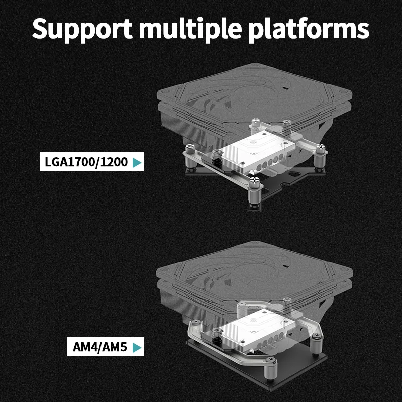 ID-COOLING IS-55 5Heatpipe CPU Cooler Down Pressure Air Cooling radiador para LGA1200/1700/115X AM4 AM5 Mini ITX Compact Platform