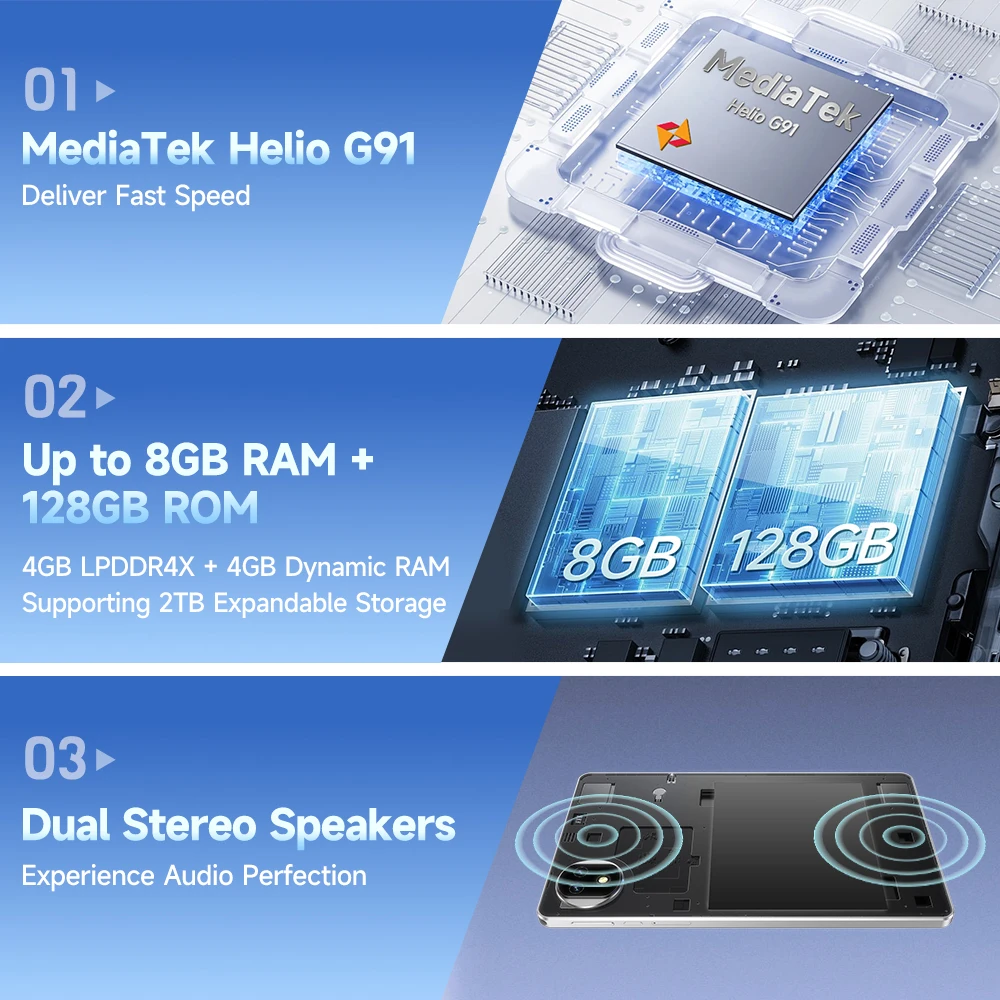 Ulefone Tab A9 Pro Tablet MTK G91 8,68" Hasta 8GB RAM (4+4) 128GB ROM 12MP+13MP Android 15 4G Tablet