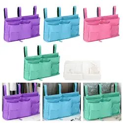 Hanging Bed Organizer under Mattress Phone with 3 Hook Straps Bed Hanging Storage Bag Bedside Caddy for College Dorm Bedroom