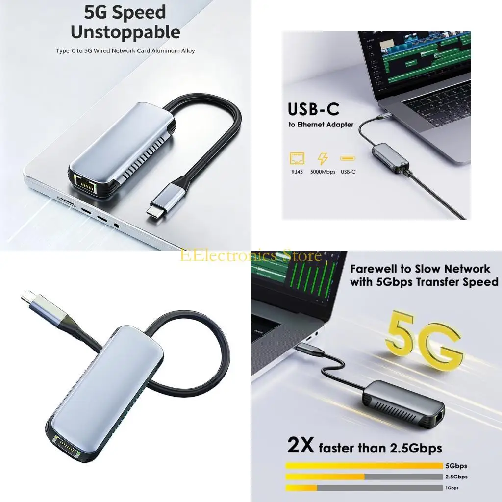 

B03C Reliable USB C Ethernet Adapter 5000Mbps Speed For Smooth Data Transfer