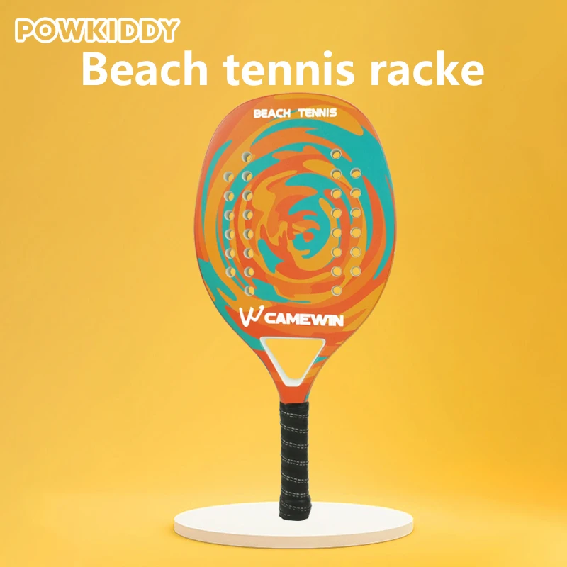 Beach Tennis Racket | Carbon Fiber Beach Paddle with Ultra Grip Sand Grit Surface | Hybrid Flexi Frame - Lightweight Equipment !