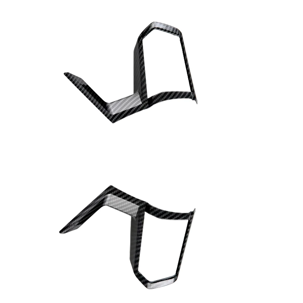 2Pcs Carbon Fiber Grain Steering Wheel Sequin Frame Panel Cover For Mitsubishi Outlander 2022-2023 Interior Accessories