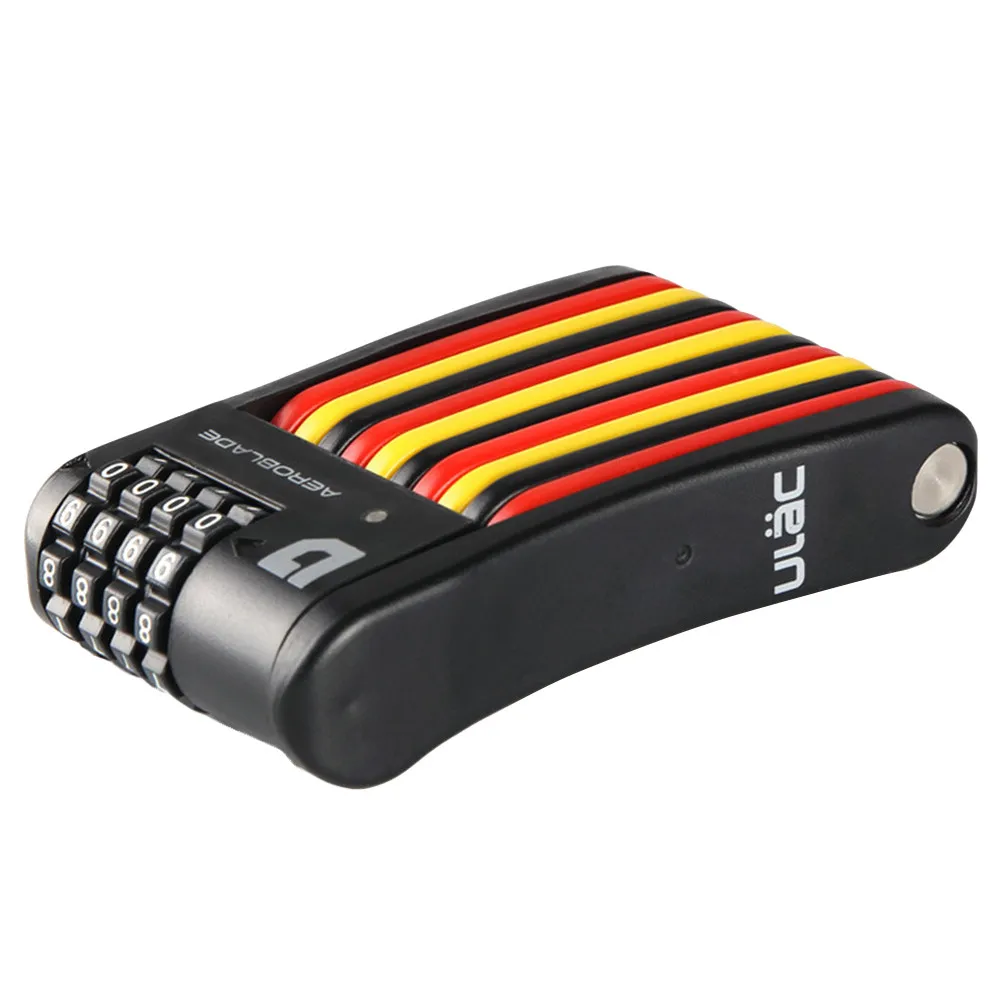 

4 Digit Folding Bike Lock Portable Compact Design 300G Heavy Duty Level Lock for Bikes E Scooters Skiboads Doors