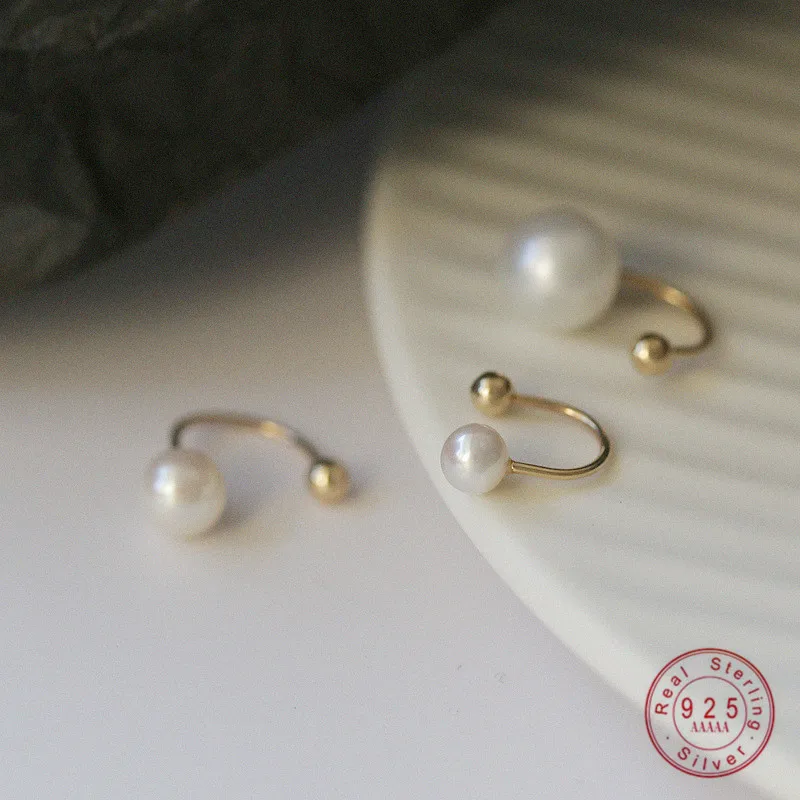 

925 Sterling Silver Simple Fashion Pearl Earrings for Women Exquisite Jewelry Bijoux Accessories