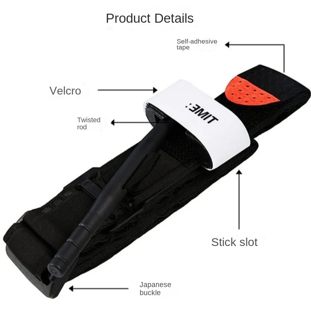 Black Outdoor Tourniquet Single Handed Operation Handle Outdoor Survival Gear Emergency Equipment Combat Hemostatic