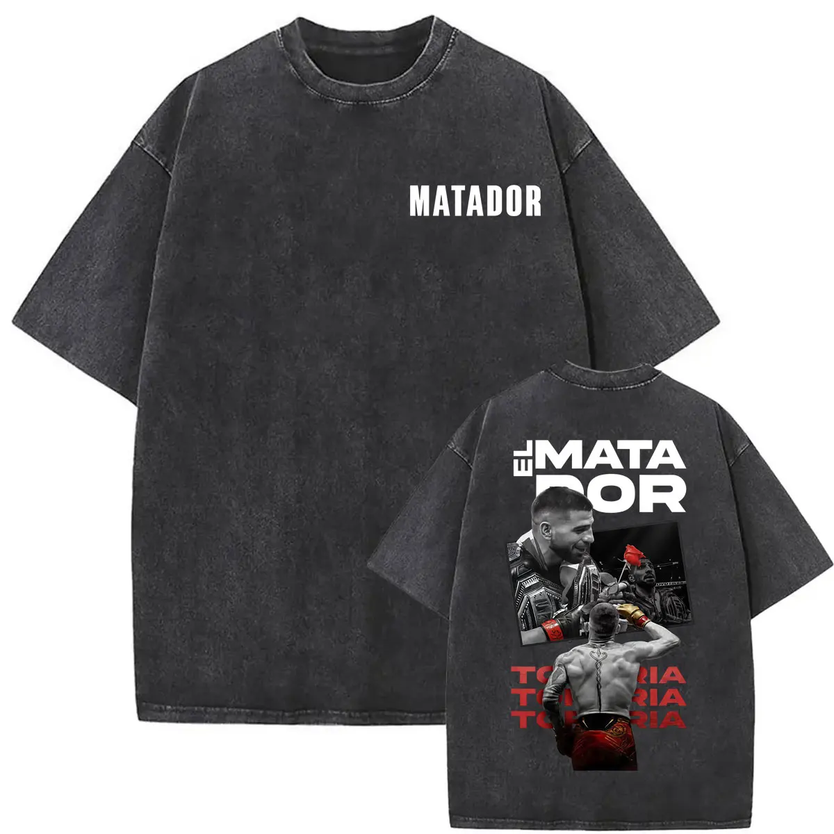 Camisetas El Matador Ilia Topuria La Leyenda Vintage Lavadas para Hombre y Mujer, Camisetas Góticas de Moda Oversize, Tops de Verano, Camiseta Holgada