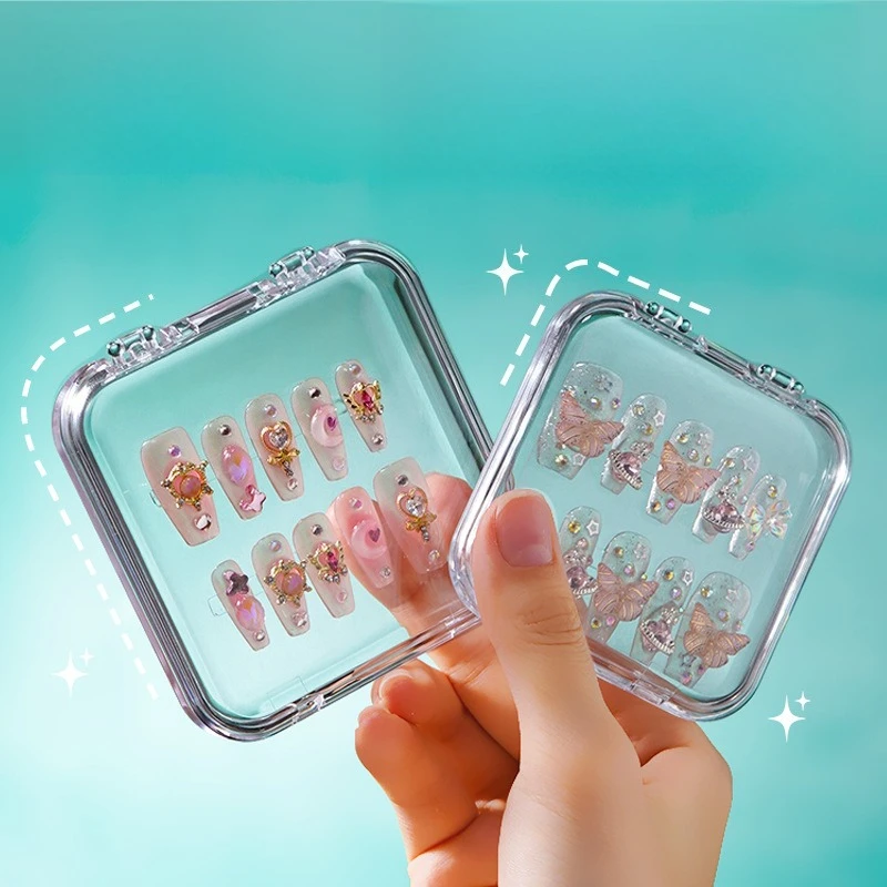 Pudełka akrylowe do przechowywania paznokci doczepianych, 5/10 sztuk, przezroczyste pudełka na sztuczne paznokcie, akcesoria do manicure i makijażu, narzędzie do przechowywania biżuterii.
