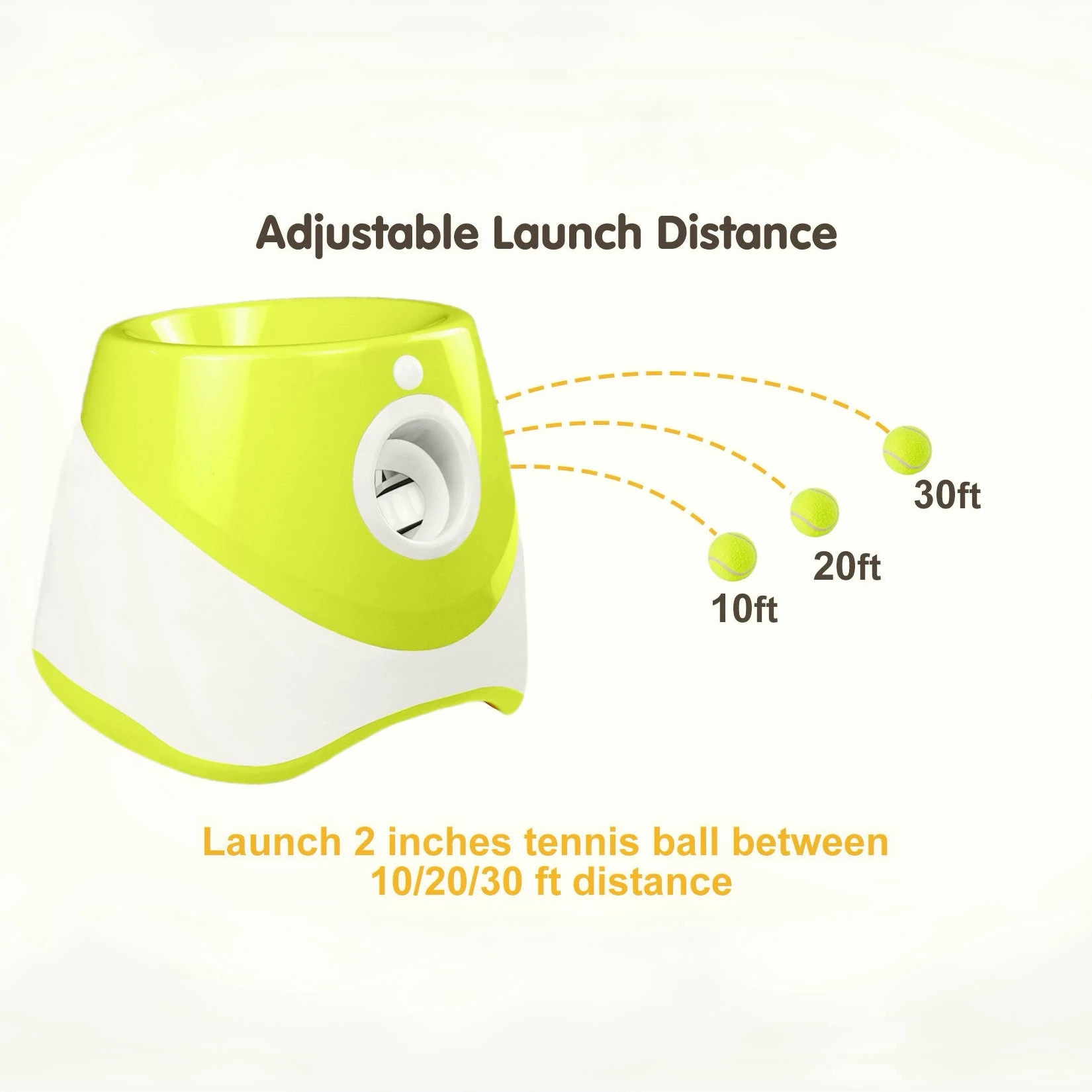 Dog Launcher Automatic Pet Chase Toy Tennis Throwing Pinball Machine Fun Interactive Catch USB Rechargable Catapult