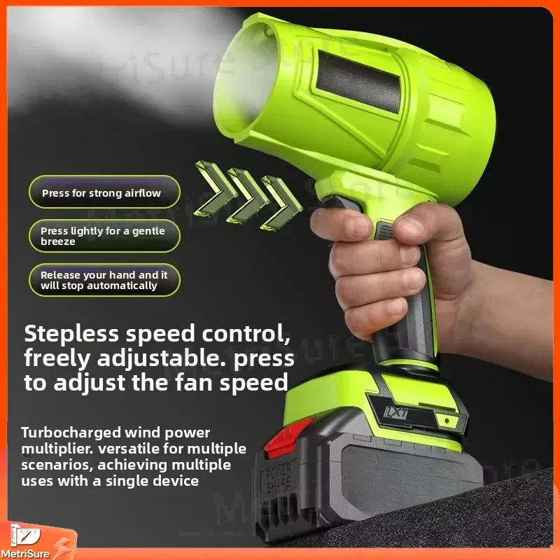 Brushless Turbo Fan Industrial Grade Leaf Blower Rechargeable Lithium Battery High Power Air Mover Heavy Duty Portable