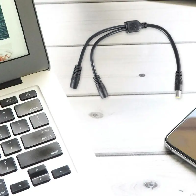 F3MA 7,9x0,9 мм солнечная панель зарядка кабель DC7909 7955 Сила мощности 1 Мужчина до 2 женских удлинительных шнура Черный