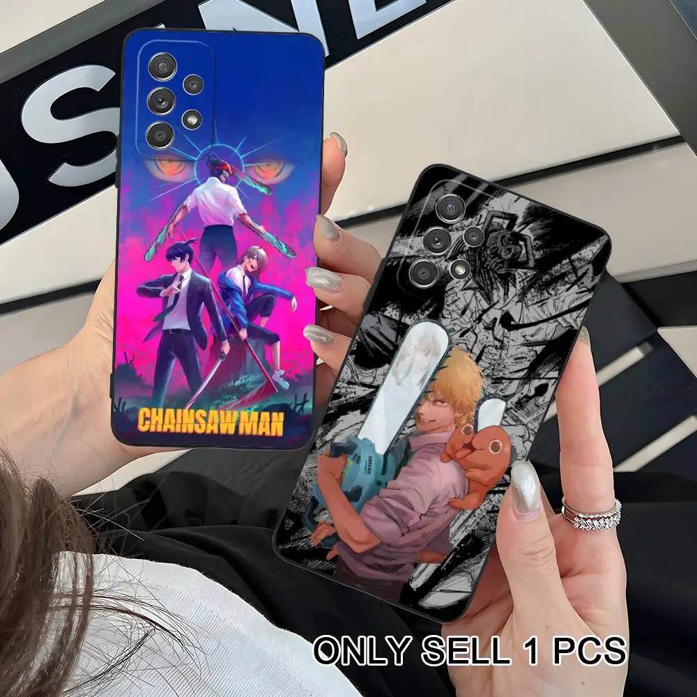 C-Chainsaw Man Phone Case for Samsung Galaxy A26 25 24 23 22 21 17 16 15 14 13 12 11 5G Soft TPU Shockproof Cover