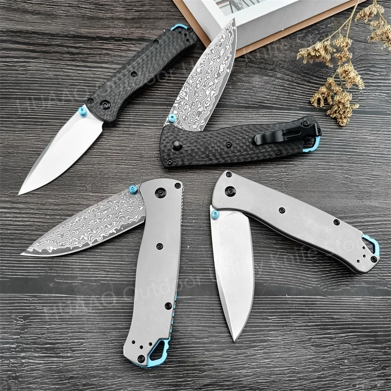 Outdoor EDC Pocket Folding Knife BM 535 High Quality Damascus Steel Blade Carbon Fiber/aluminium Alloy Handle Camping Tools