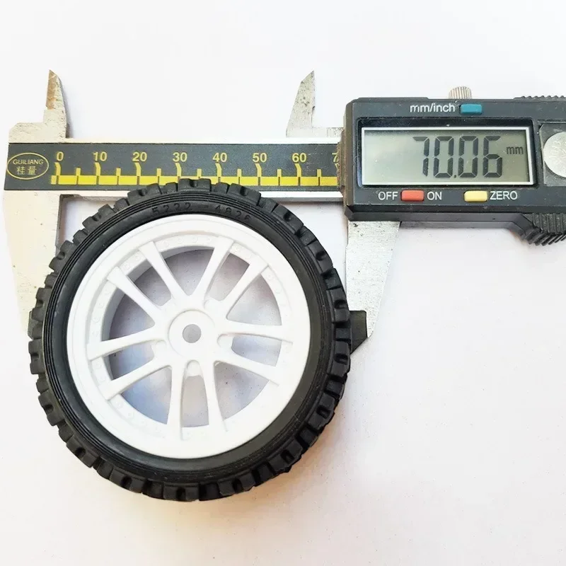 4 قطعة 70 مللي متر 1/10 RC على الطرق الوعرة عربات التي تجرها الدواب سيارة المطاط الإطارات عجلة الإطارات الأمامية ل Tamiya TT01 TT02 XV01 LC سباق PTG-2 HSP HPI