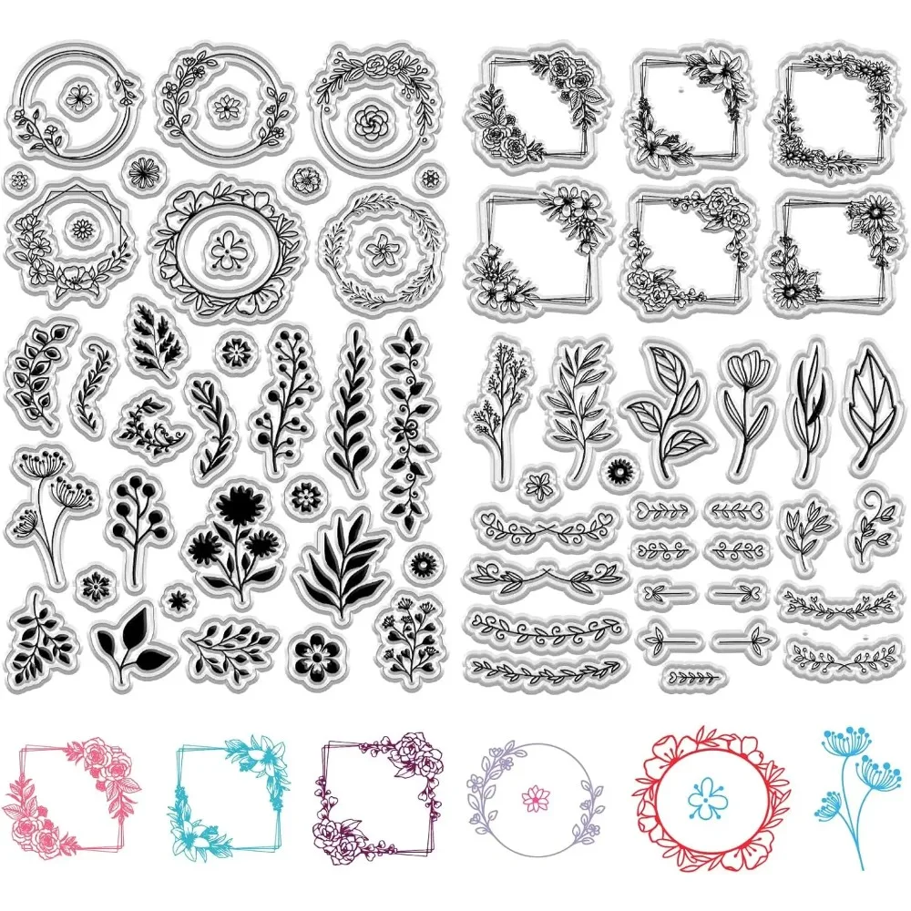 Transparente PVC-Stempel mit Wandmotiv für DIY-Scrapbooking, Fotoalbum, dekorative Kartenherstellung, Girlande, 160 x 110 mm, 2 Stück/Set