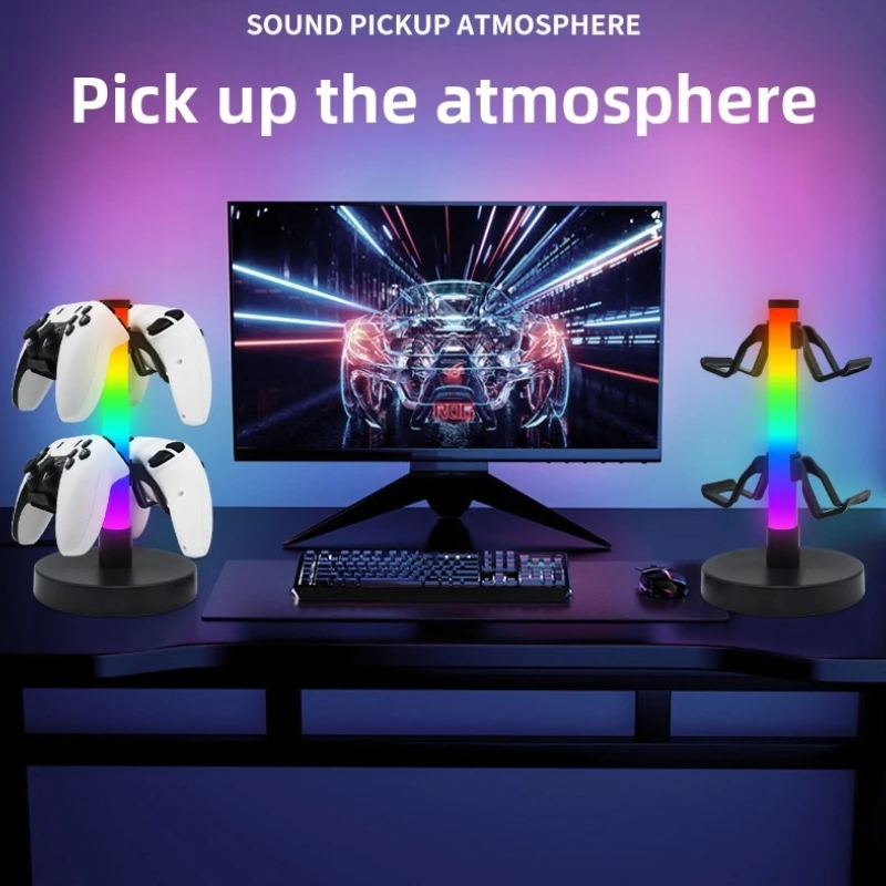 

Подставка для игрового контроллера RGB, подставка для наушников, фоновая подсветка, настольная лампа с ритмичной подсветкой для игр, ночник
