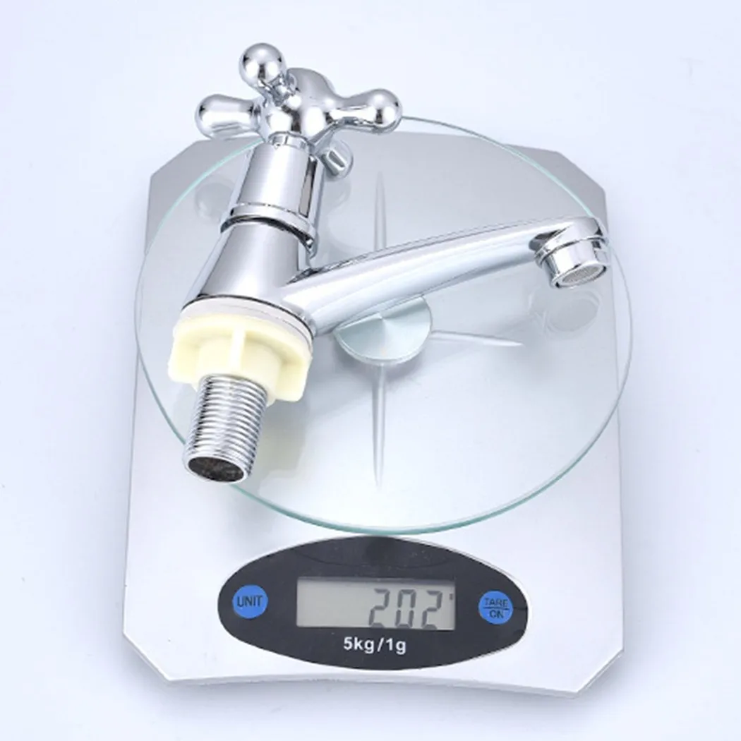 

Смеситель для раковины из цинкового сплава, хромированные краны для холодной воды, ручки с крестообразной головкой, серебряный кран для воды, 12 см, аксессуары для ванной комнаты, высокое качество