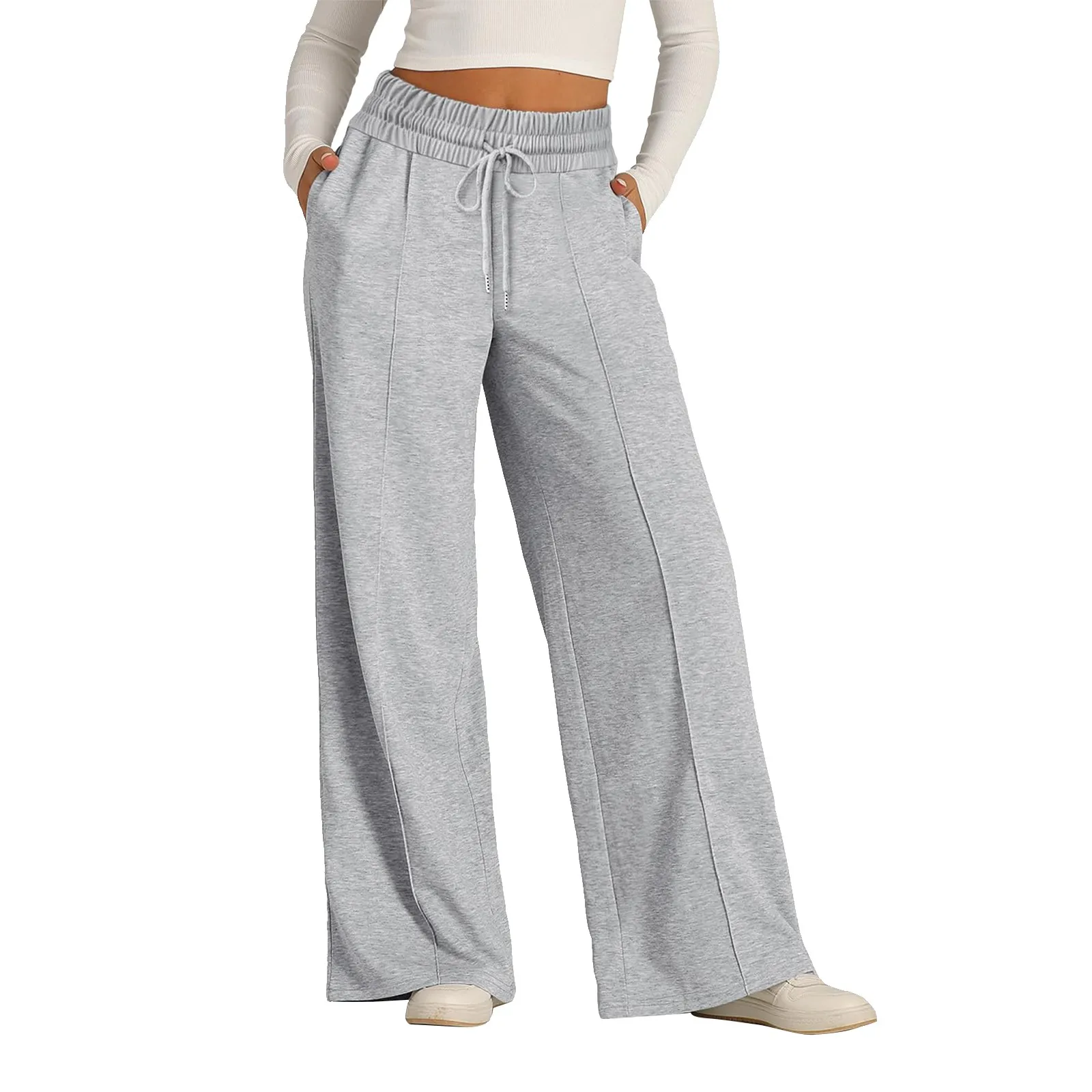 Women\'s High Waisted Wide Leg Sweatpants Casual Yoga Jogger Pants