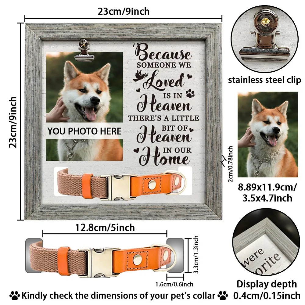 Pet Photo Frames for Tabletop Display Photo Frame Square with Word Gray Pigeon 230x230mm