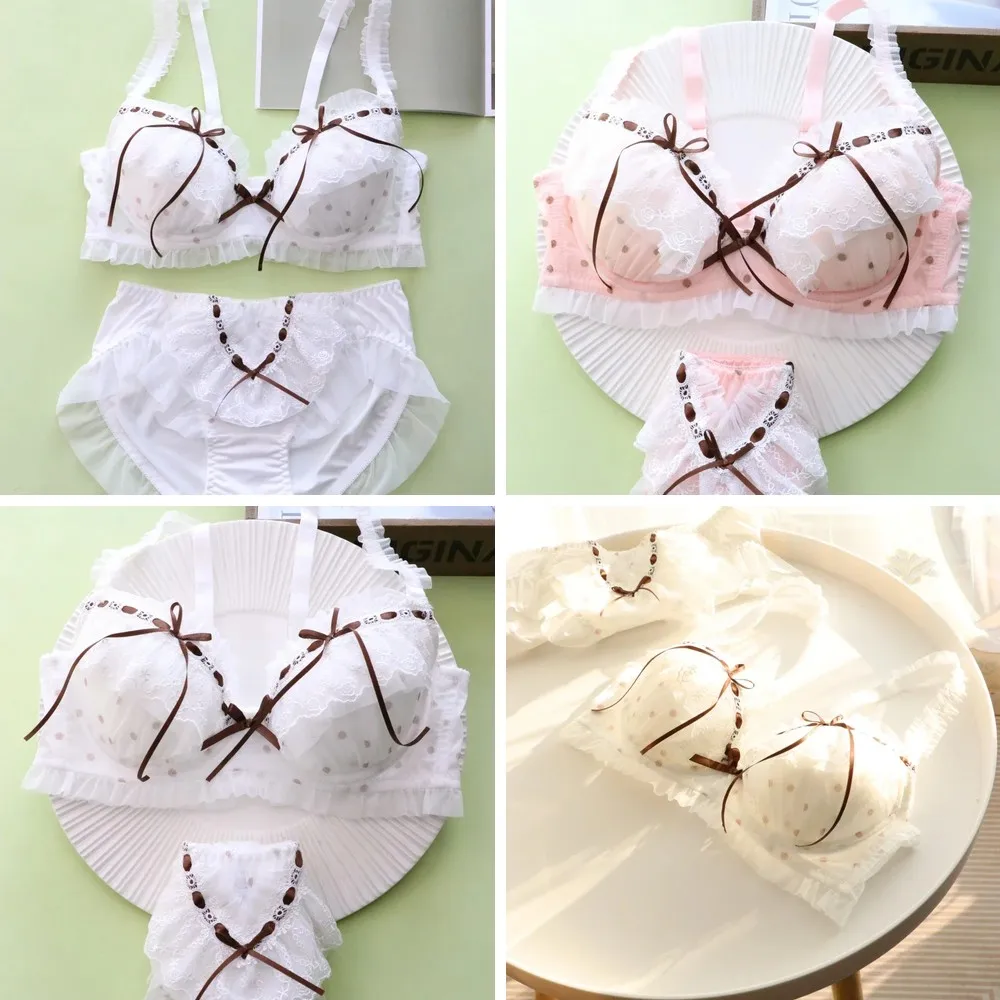 

Sexy Lace Underwear Set for Women with Support Bra and Steel Ring, Large Size Teen Lingerie