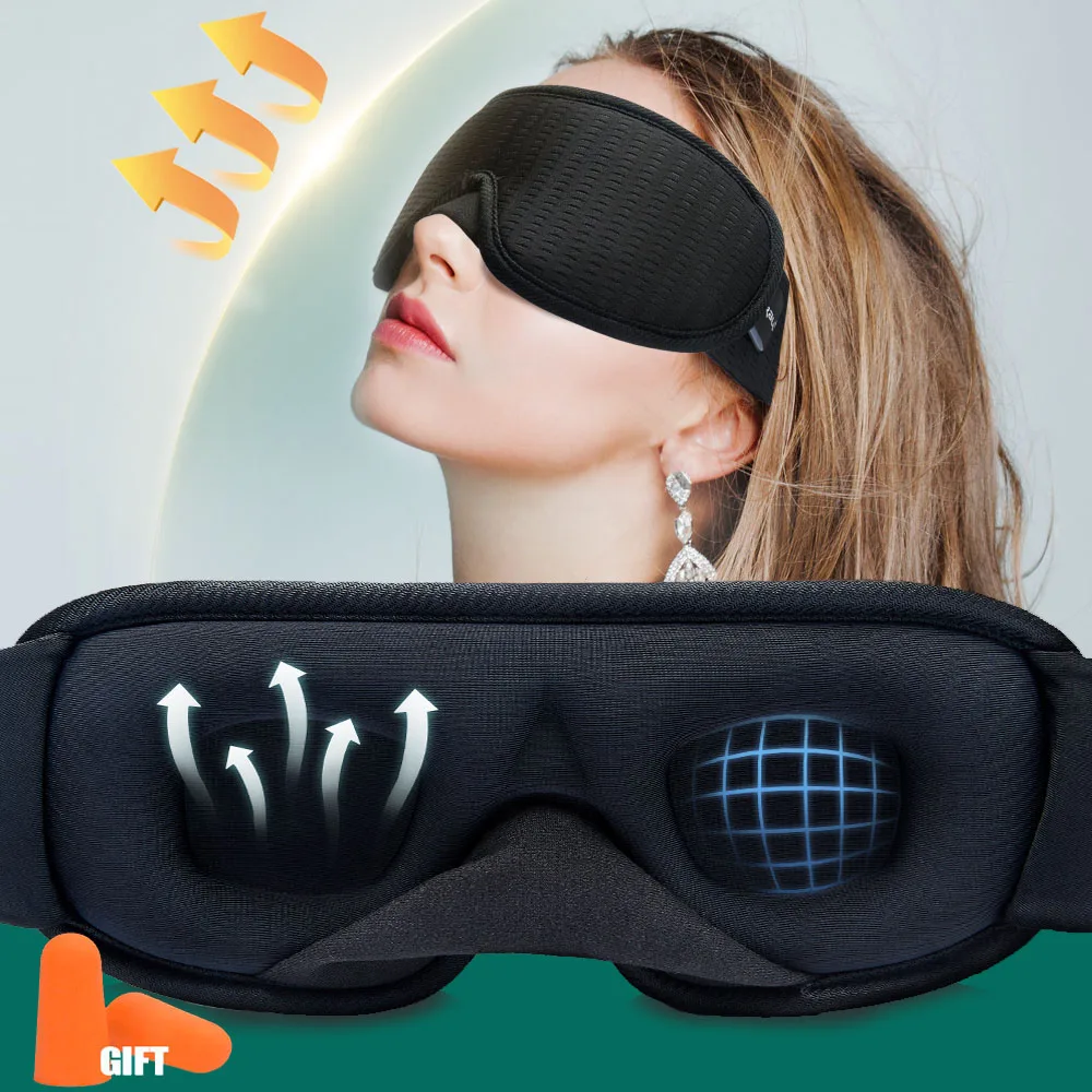 3D Sleep Mask Blindfold Sleeping Aid Eyepatch Eye Cover Sleep Patches Eyeshade Breathable Face Mask Eyemask Health Care for Rest