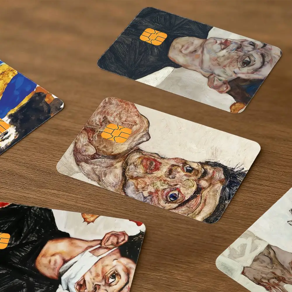 Austrian Painter Egon Schiele Waterproof Skin Protector Stickers for Bank Cards Credit Cards Debit Cards Public Transport Cards