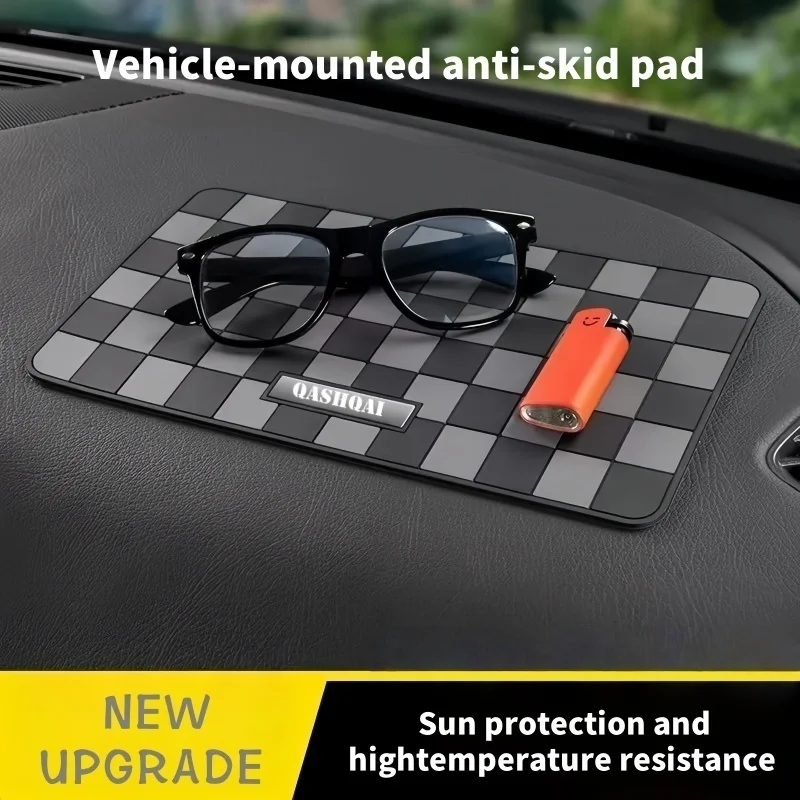 Нескользящие коврики для приборной панели автомобиля, коврики для Nissan Qashqai J10 J11, автомобильный держатель для телефона, противоскользящий коврик для приборной панели, автомобильный клетчатый коврик, аксессуары