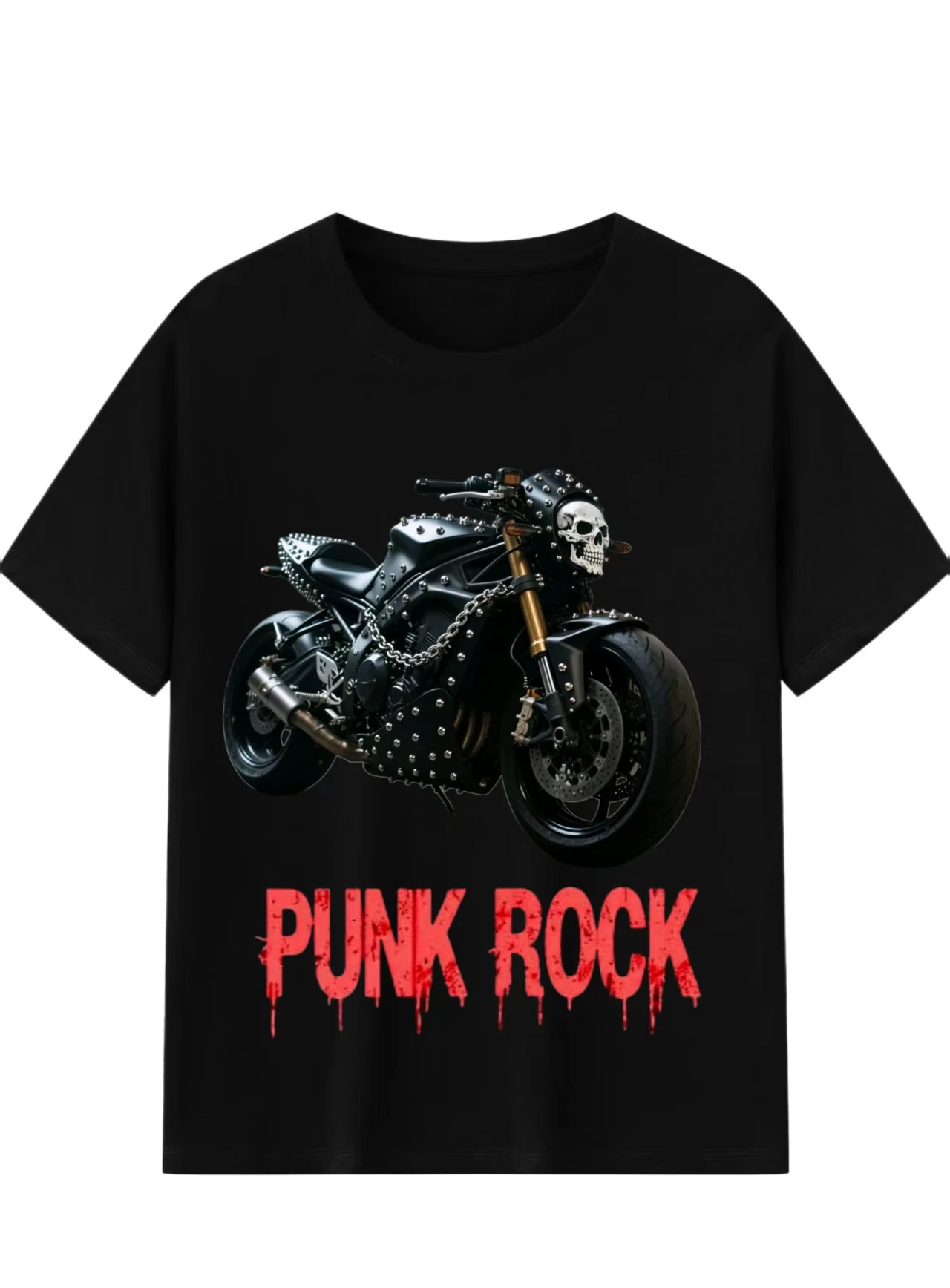 

Punk Style Street Motorcycle Series – Retro Trendy Brand | Personalized Short-Sleeved Pure Cotton T-Shirt | Men’s Printed Grap