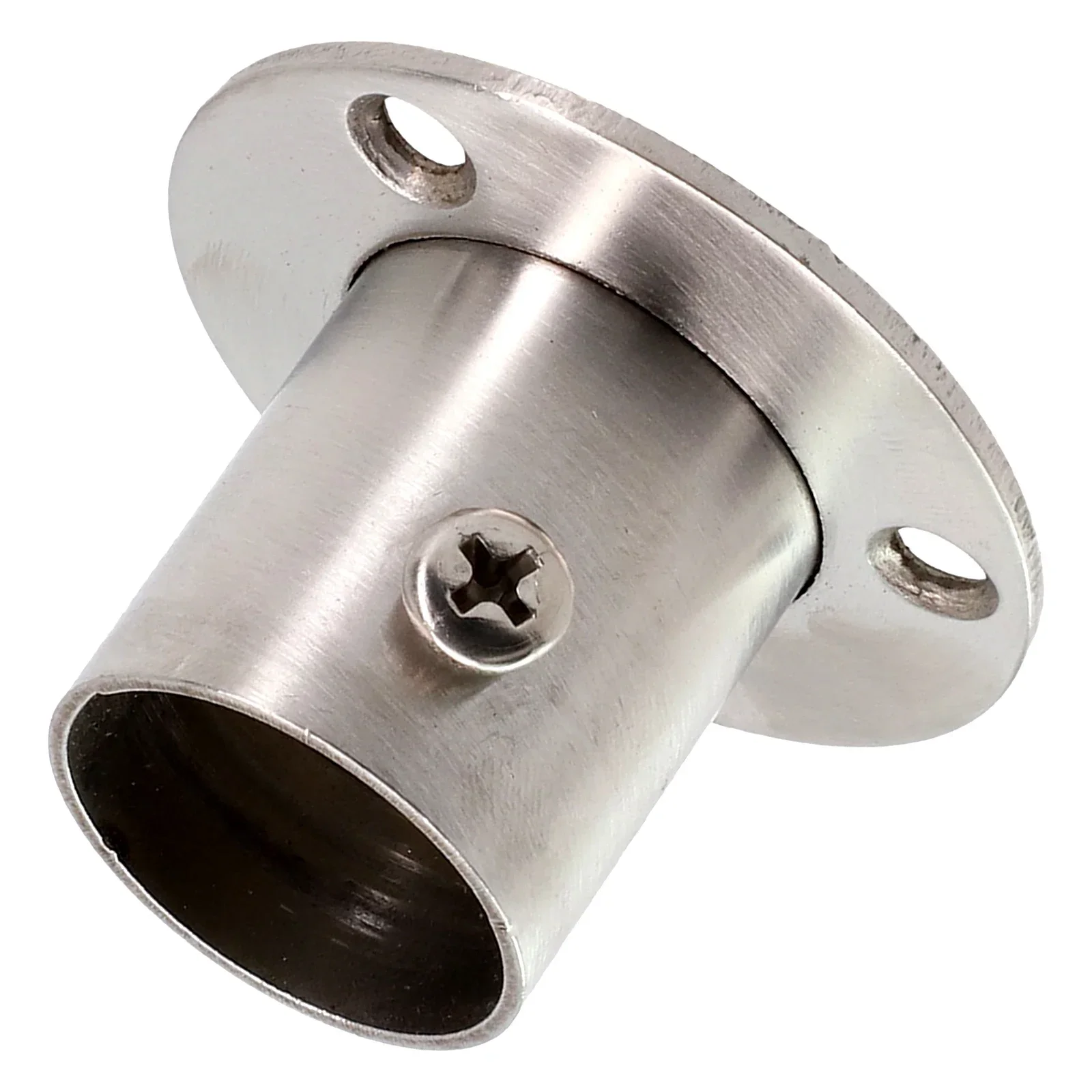 Stainless Steel Tube Support Closet Bar Stand Efficient Rod Pole Socket End Perfect for Wardrobe Railings and Display Racks