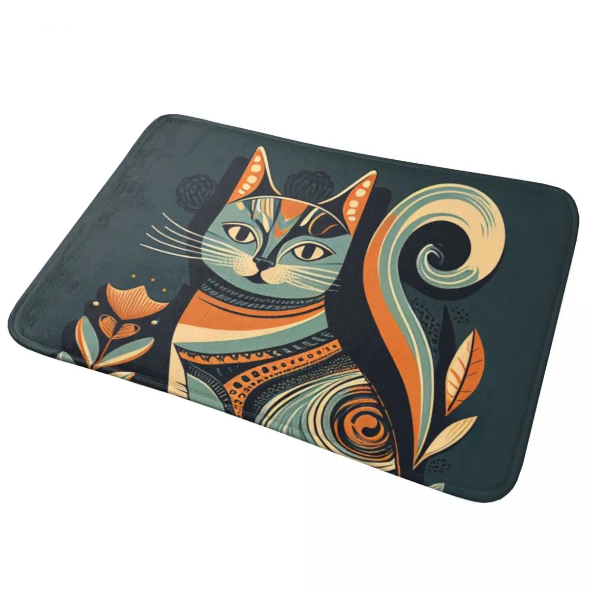 Boho Cat Doormat Anti-skid Super Absorbent Bathroom Floor Mats Home Entrance Rugs Kitchen Living Room Bedroom Carpet Footpad