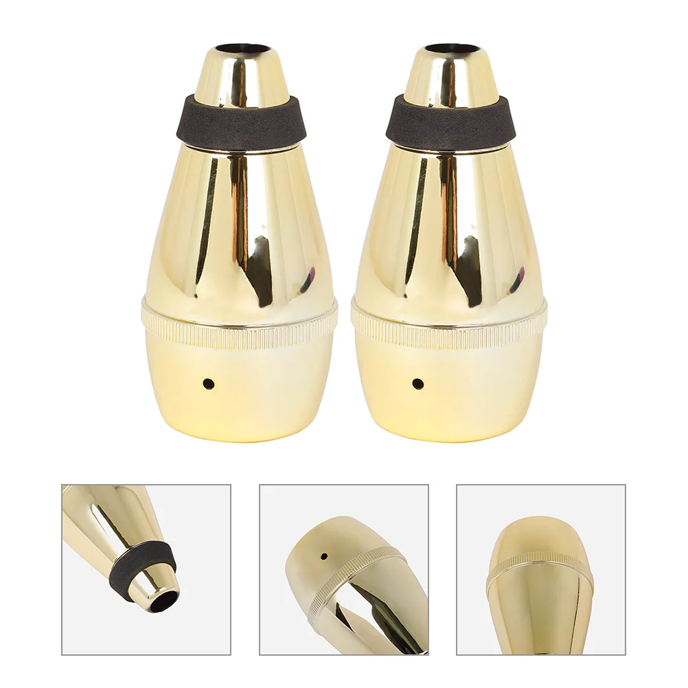 

2 Pcs Trumpet Mute Practice Synthetic Straight Musical Instrument Student Abs Beginner for