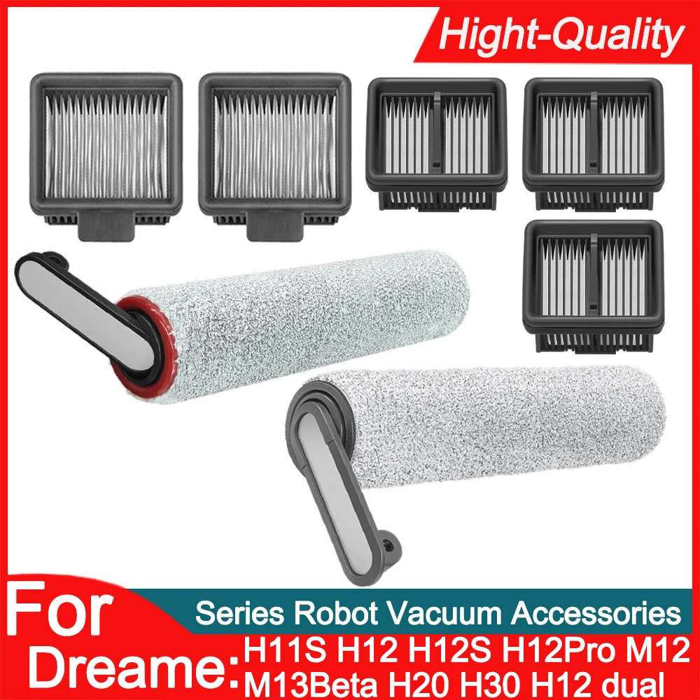 For Dreame H11S，H12，H12S， H12Pro，M12，M13 Beta Core Cordless Wet & Dry Series Vacuum Cleaner Accessories Roller Brush，HEPA Filter