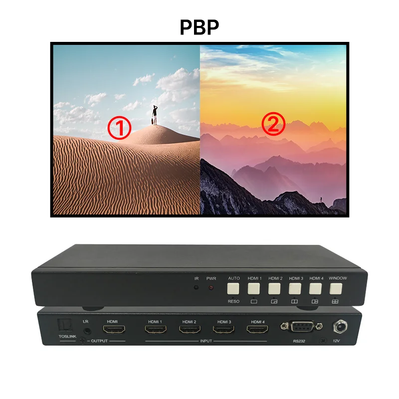 Ultra 4K HD 3840x2160@60Hz Video Wall Controller Quad Screen Splitter 4x1 Video Wall Splicing Processor